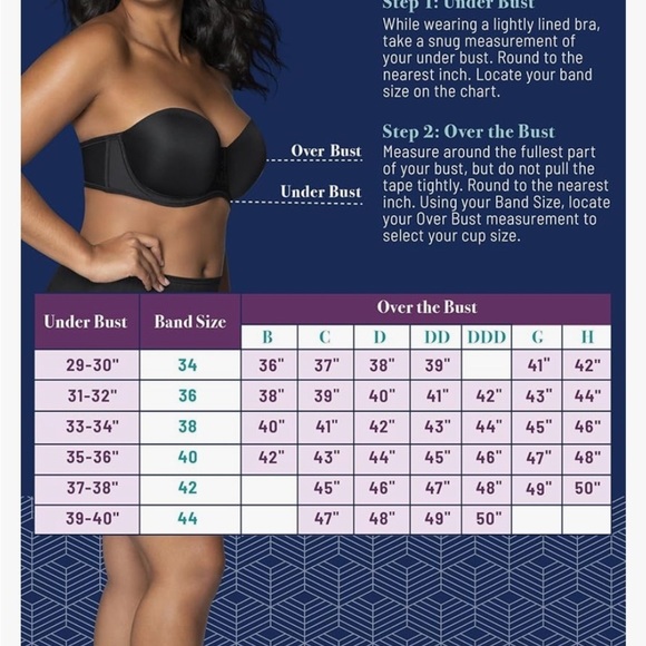 NWT Beauty Back Smoothing Strapless Bra, 4-Way Stretch Fabric, Lightly Lined - Picture 5 of 9